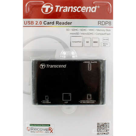 Card Reader Transcend All in 1 Multi SDHC (TS-RDP8K) USB 2.0 Черный