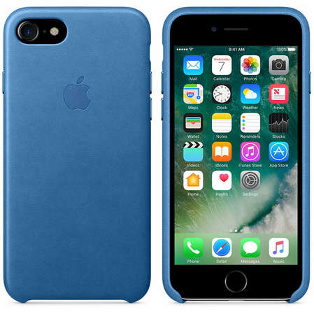 Чехол для Apple iPhone 7 Leather Case Sea Blue