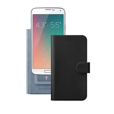 Чехол для мобильного телефона Deppa Flip Wallet размер 4.3"-5.5",черный