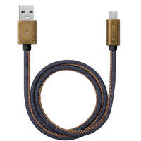Кабель USB-MicroUSB 1.2m синий Deppa (72276) медь/джинса