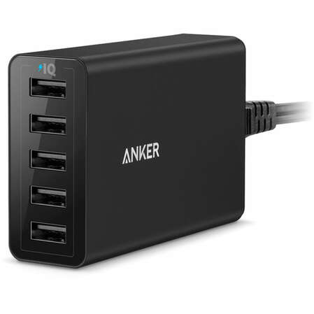 Сетевое зарядное устройство Anker PowerPort 5 40W A2124L12, 5 USB, 8A Черный 