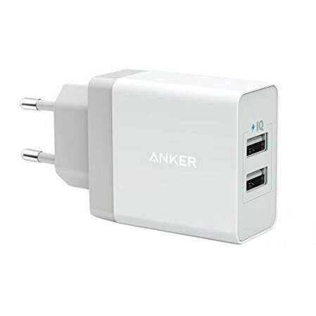 Сетевое зарядное устройство USB Anker 24W 2хUSB 2х2.4A белое (A2021321)