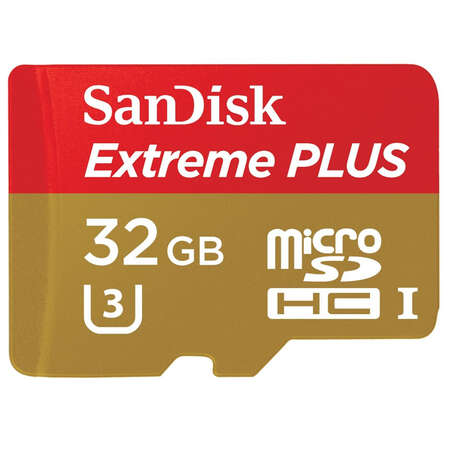 Micro SecureDigital 32Gb SanDisk Extreme Plus microSDHC class 10 UHS-1 U3 (SDSQXSG-032G-GN6MA)