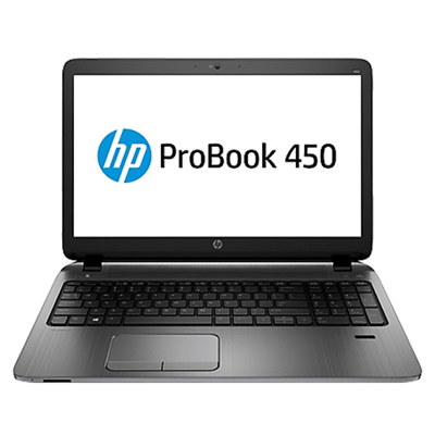Ноутбук HP ProBook 450 G2 15.6"(1366x768 (матовый))/Intel Core i5 4210U(1.7Ghz)/4096Mb/500Gb/DVDrw/Ext:AMD Radeon R5(2048Mb)/Cam/BT/WiFi/47WHr/war 1y/2.11kg/M