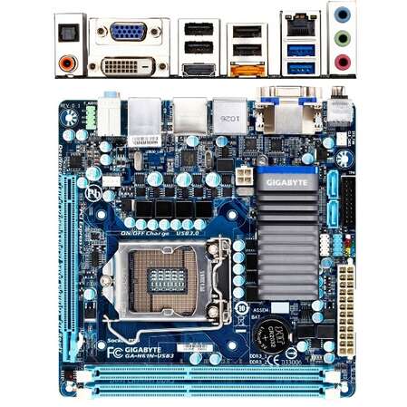 Материнская плата Gigabyte GA-H61N-USB3 s1155, H61 2xDDR3, PCI-E 16x, D-Sub, HDMI, DVI, 1xeSATA, 2xUSB3.0, GLan Mini-ITX