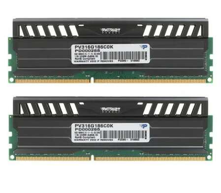 Модуль памяти DIMM 16Gb 2x8Gb KIT DDR3 PC15000 1866MHz Patriot Viper 3 Black Mamba  (PV316G186C0K)