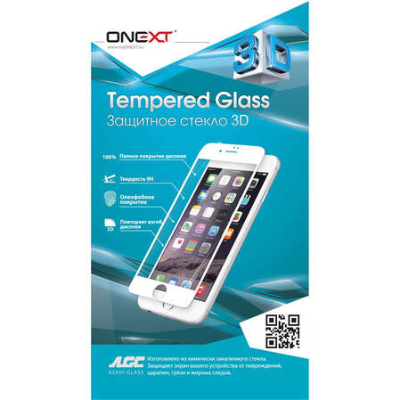 Защитное стекло для iPhone 7 Onext 3D, изогнутое по форме дисплея, с черной рамкой