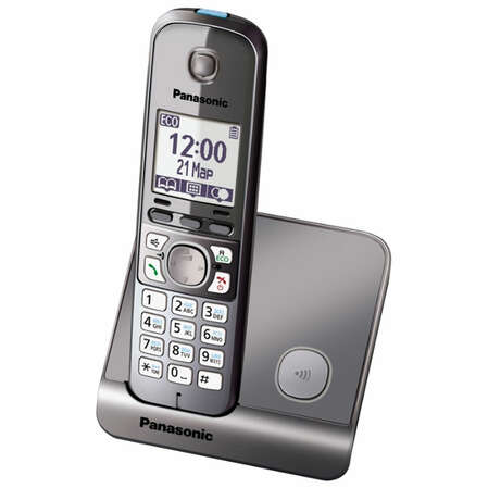 Радиотелефон Panasonic KX-TG6711RUM серый металлик