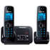 Радиотелефон Dect Panasonic KX-TG6622RUB черный, 2 трубки, АОН, автоответчик