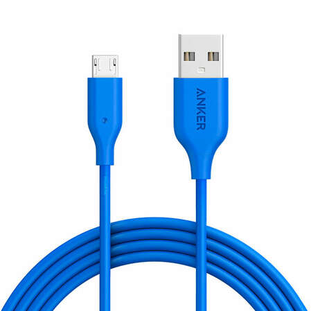 Кабель USB-MicroUSB 1.8m Anker Powerline (A8133H31) кевлар, синий