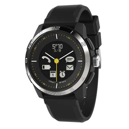 Умные часы Cookoo Watch 2 Sporty Chic, черно-серебристые часы с черным ремешком