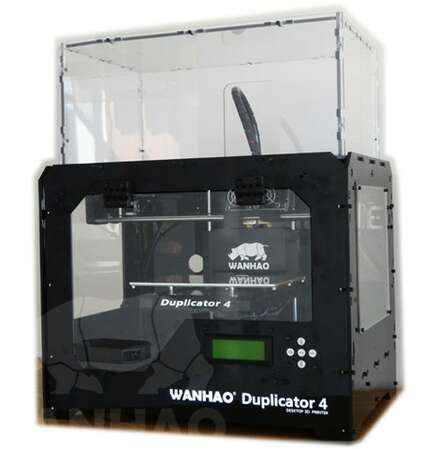 3D принтер Wanhao Duplicator 4X Black DH в черном корпусе 2 экструдера