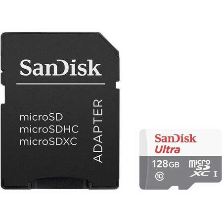 Карта памяти Micro SecureDigital 128Gb SanDisk Ultra Android microSDXC class 10 UHS-I (SDSQUNS-128G-GN6TA)