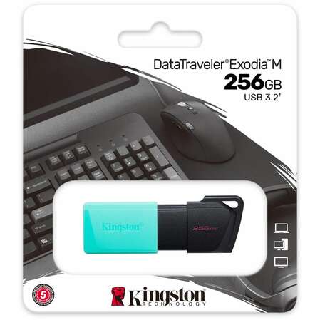 USB Flash накопитель 256GB Kingston DataTraveler Exodia M (DTXM/256GB) USB 3.2 Черно-Зеленый