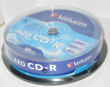 Оптический диск CDR диск Verbatim DL+ CRYSTAL AZO  52x Cake Box 10шт (43429)