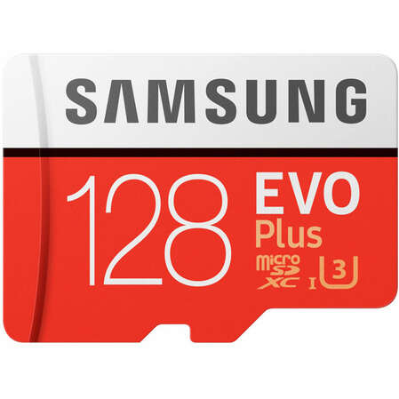 Карта памяти Micro SecureDigital 128Gb SDXC Samsung Evo Plus class10 UHS-I U3 (MB-MC128GA/RU) + адаптер SD