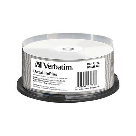 Оптический диск BD-R диск Verbatim 50Gb 6x CakeBox (25шт) (43750)
