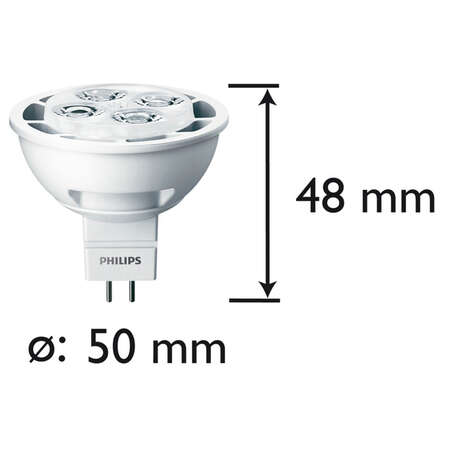 Светодиодная лампа LED лампа Philips MR16 GU5.3 6.5W, 12V (8718291192848) желтый свет