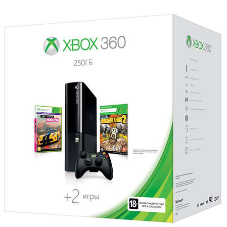 Игровая приставка Microsoft Xbox 360 E 250Gb + игра Forza Horizon + игра Borderlands 2 + 1М Live