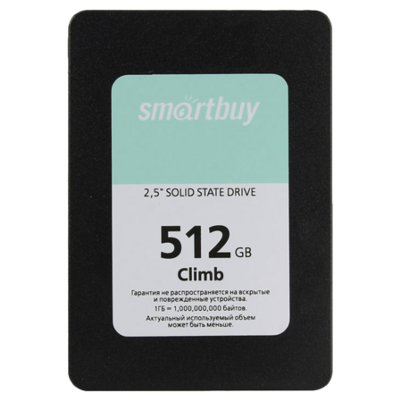 Внутренний SSD-накопитель 512Gb Smartbuy Climb SB512GB-CLB-25SAT3 SATA3 2.5"
