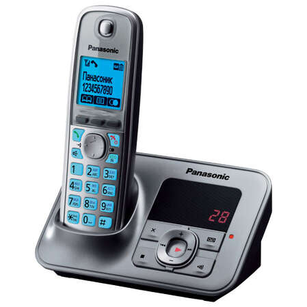 Радиотелефон Dect Panasonic KX-TG6621RUM серый металлик, АОН, автоответчик