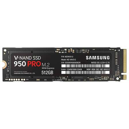 Внутренний SSD-накопитель 512Gb Samsung 950 Pro (MZ-V5P512BW) M.2 PCIe