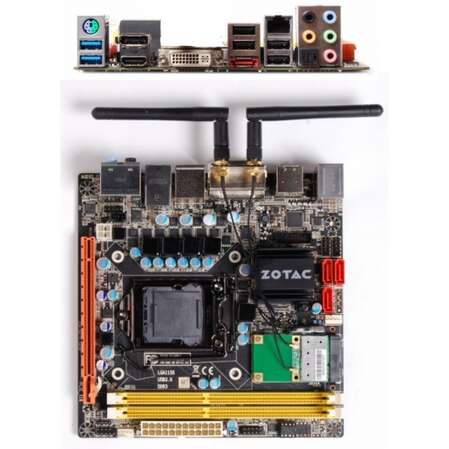 Материнская плата Zotac H61ITX-A-E WiFi s1155, H61, 2xDDR3, 1xPCI-E 16x, 4(2+2)xUSB3.0, 1xeSATA, Wi-Fi, GLan Mini-ITX