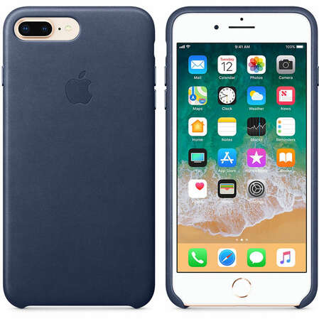 Чехол для Apple iPhone 8/7 Plus Leather Case Midnight Blue  