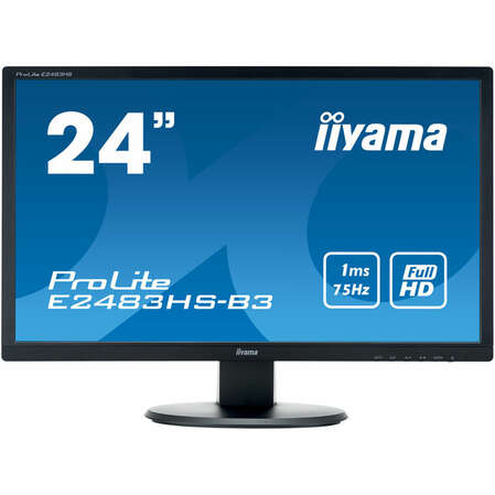 Монитор 24" Iiyama ProLite E2483HS-B3 TN LED 1920x1080 1ms HDMI DisplayPort  