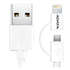 Кабель USB-MicroUSB/Lightning MFI A-Data 1м белый 