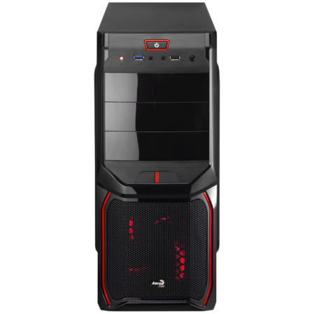 Корпус ATX Miditower AeroCool V3X Advanced Devil Red Edition 500W Black/Red