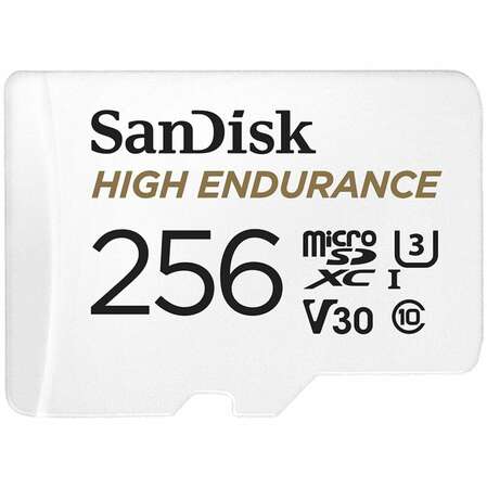 Карта памяти Micro SecureDigital 256Gb SanDisk High Endurance microSDXC class 10 UHS-1 U3 V30 (SDSQQNR-256G-GN6IA)