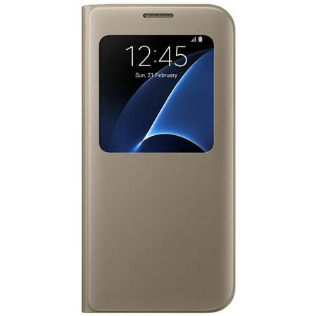 Чехол для Samsung G935F Galaxy S7 edge S View Cover, золотистый