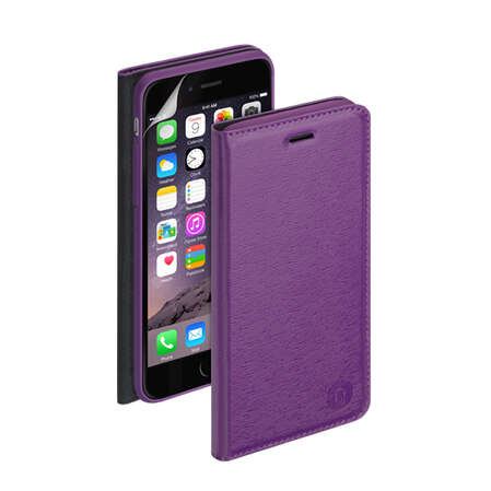 Чехол для iPhone 6 / iPhone 6s Deppa Wallet Cover PU, фиолетовый с пленкой