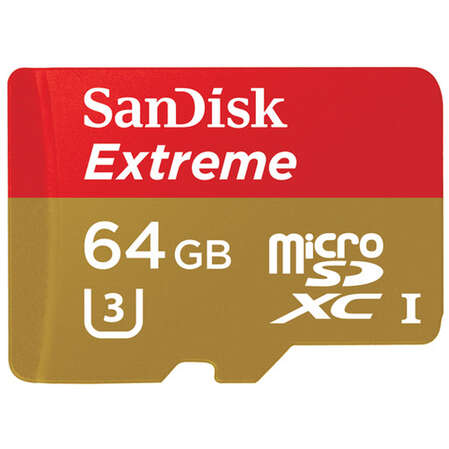 Micro SecureDigital 64Gb SanDisk Extreme microSDXC class 10 UHS-1 U3 (SDSQXNE-064G-GN6MA)
