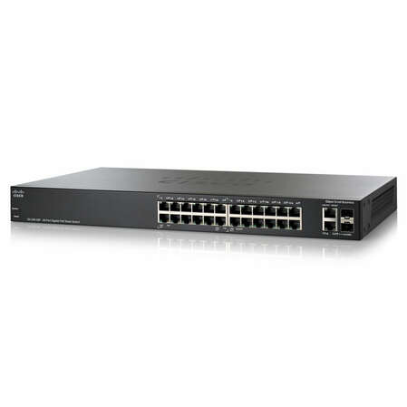 Коммутатор Cisco SG200-26P управляемый 24xGbLAN, 2 combo SFP/GbLAN, 19" PoE (SLM2024PT)