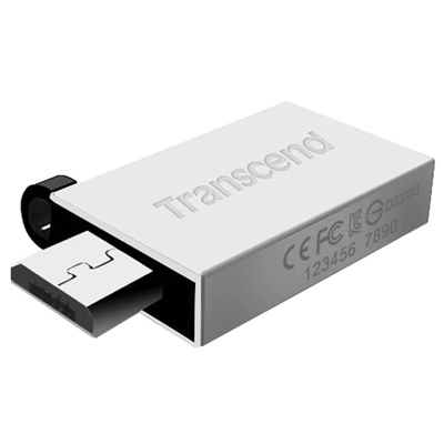 USB Flash накопитель 8GB Transcend JetFlash 380S (TS8GJF380S) USB 2.0 + microUSB (OTG) Серебристый
