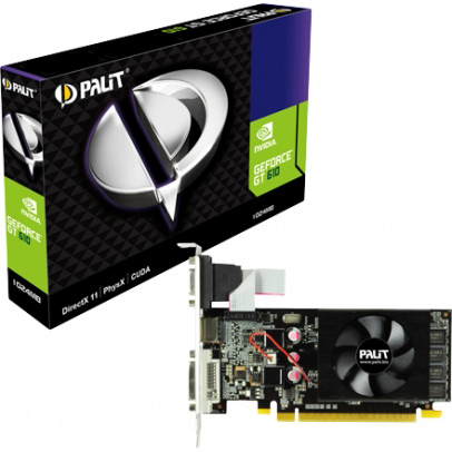 Видеокарта Palit 1024Mb GF GT 610 DDR3 DVI, HDMI, VGA OEM (NEAT6100HD06)