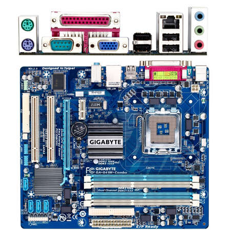 Материнская плата Gigabyte GA-G41M-Combo Socket-775, DDR2/DDR3, PCI-E16x, VGA, Lan mATX, Ret