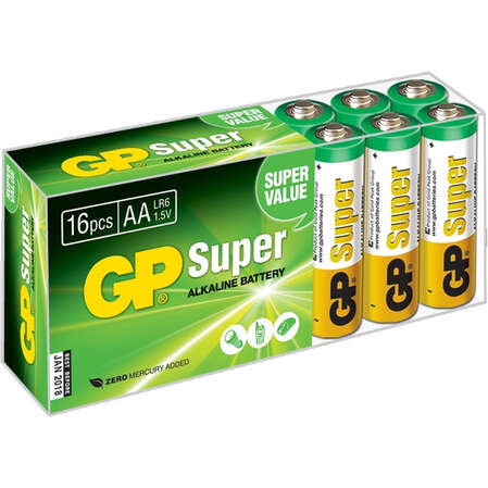 Батарейки GP 15A-B16 Super Alkaline AA 16шт