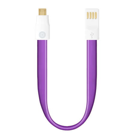 Кабель USB-MicroUSB 0.23m фиолетовый Deppa (72162) магнит