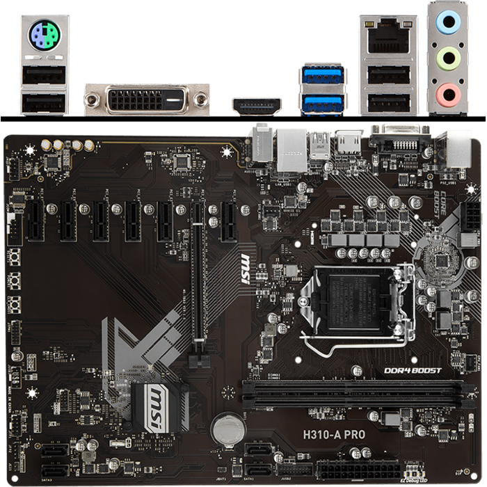 Материнская плата MSI H310-A Pro H310 Socket-1151v2 2xDDR4, 4xSATA3 ...