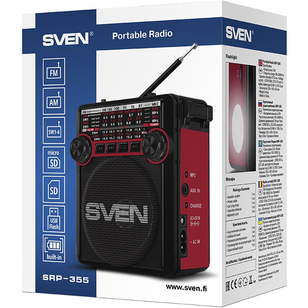 Радиоприемник Sven SRP-355. Sven SRP-355, черный. Радиоприемник Sven MICROSD USB. ФМ радиоприёмник Свен..