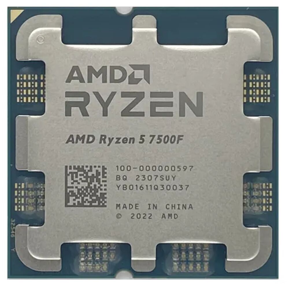 Процессор AMD Ryzen 5 7500F, 3.7ГГц, (Turbo 5.0ГГц), 6-ядерный, L3 32МБ,  Сокет AM5,