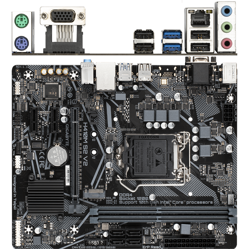 Материнская плата Gigabyte H410M S2 V2 H410 Socket-1200 2xDDR4, 4xSATA3 ...