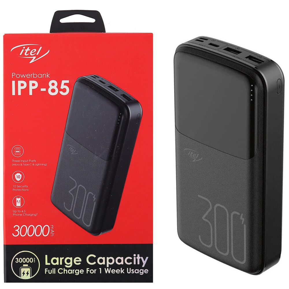 Внешний аккумулятор Itel IPP-85 30000mAh Black