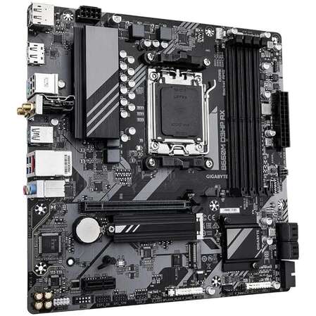 Материнская плата Gigabyte B650M D3HP AX Socket-AM5 AMD B650 4xDDR5, 4xSATA3, RAID, 2xM.2, 1xPCI-E16x, 3xUSB3.2, 1xUSB3.2 Type C, 2xDP, HDMI, WiFi, 2.5Glan, mATX Ret