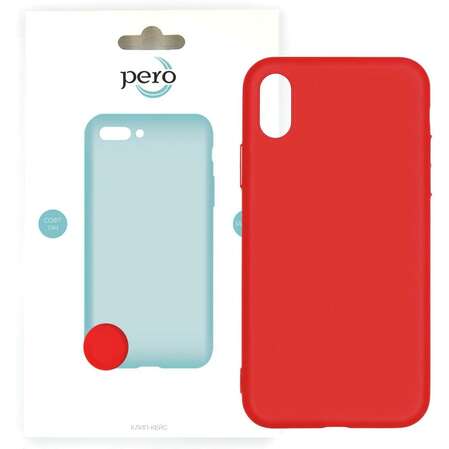 Чехол для iPhone Xr Pero софт-тач красный
