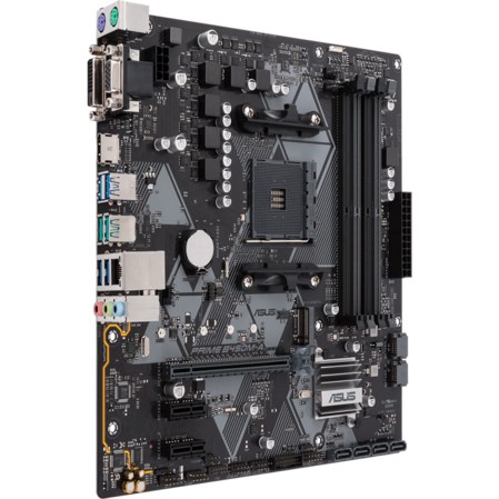 Материнская плата ASUS Prime B450M-A/CSM B450 Socket AM4 4xDDR4, 6xSATA3, RAID, 1xM.2, 1xPCI-E16x, 6xUSB3.1, D-Sub, DVI-D, HDMI, Glan, mATX