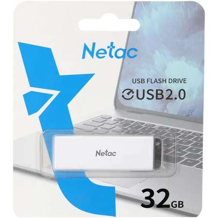 USB Flash накопитель 32GB Netac U185 ( NT03U185N-032G-20WH ) USB2.0 Белый
